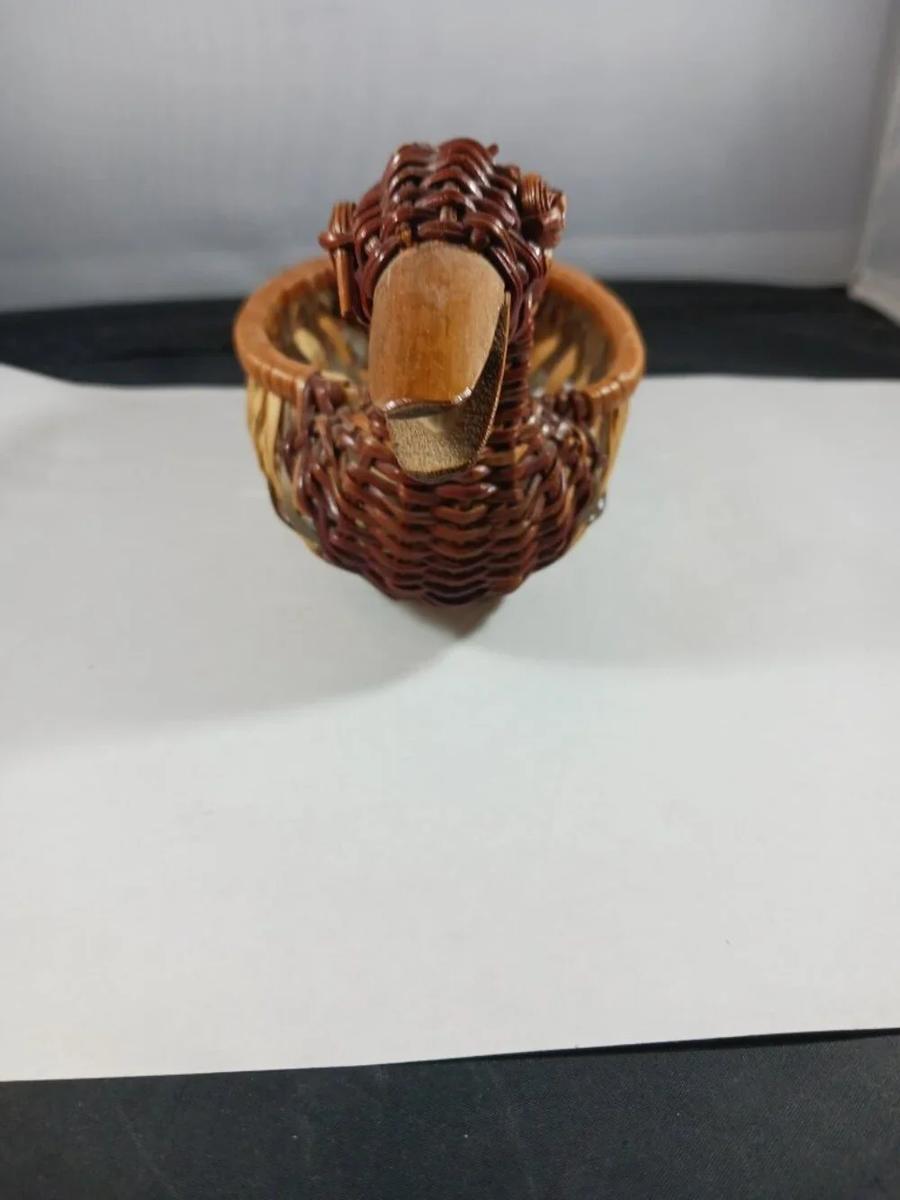 Mini Vintage Little Duck Wicker Ring Storage